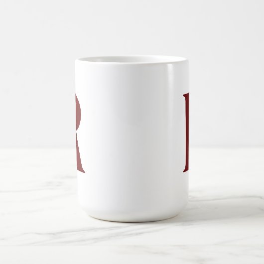 Custom Dark Red Letter Personalisiert Mono Initial Kaffeetasse (Mittel)