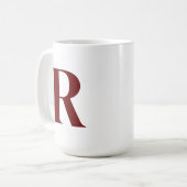 Custom Dark Red Letter Personalisiert Mono Initial Kaffeetasse (Vorderseite Links)