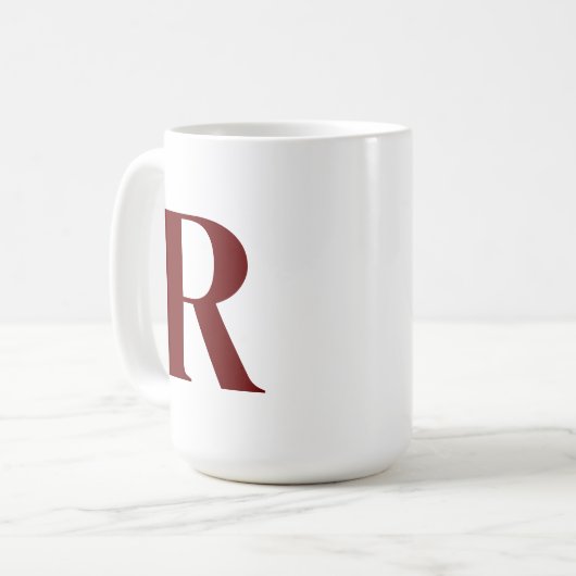 Custom Dark Red Letter Personalisiert Mono Initial Kaffeetasse (Vorderseite Links)