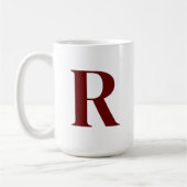 Custom Dark Red Letter Personalisiert Mono Initial Kaffeetasse (Links)