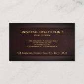 Custom Dark Red Maroon Gold Healthcare Visitenkarte (Rückseite)