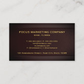 Custom Dark Red Maroon Gold Marketing Beruflich Visitenkarte (Rückseite)