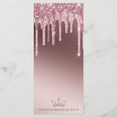 Custom Dark Rose Gold Glitzer Tropfen Elegantes Ab Menükarte (Rückseite)