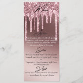 Custom Dark Rose Gold Glitzer Tropfen Elegantes Ab Menükarte (Vorderseite)