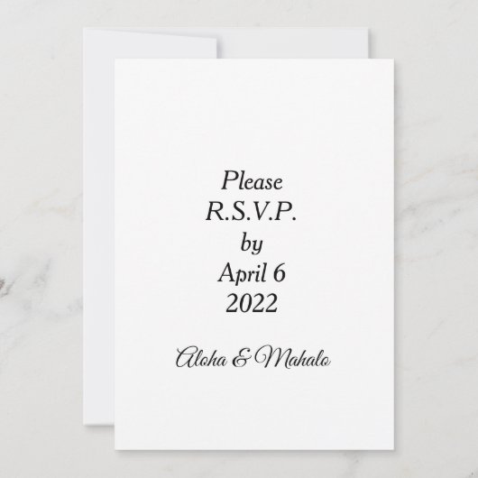 Custom Dark Tropical Blume Wedding Einladung (Rückseite)