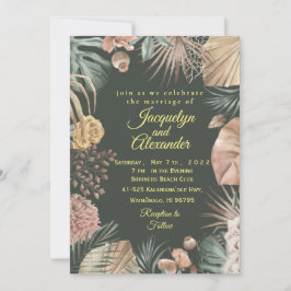 Custom Dark Tropical Blume Wedding Einladung