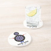 Custom Dart Board Man Fun Sandstein Untersetzer (Seite)