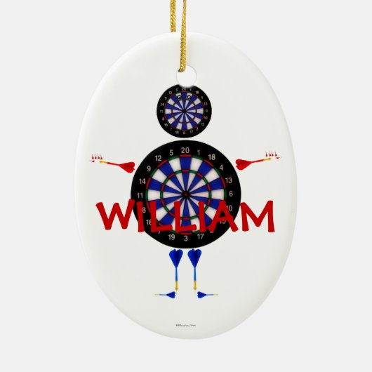 Custom Darts Cartoon Keramikornament (Hinten)