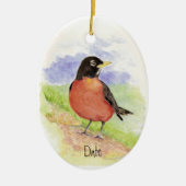 Custom Date, American Robin Christmas Ornament (Vorne)