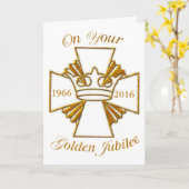 Custom Date Golden Jubilee Glückwunsch, Gold C Karte (Gelbe Blume)