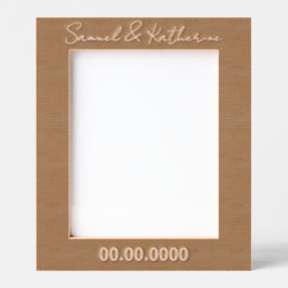 Custom Date & Names Rustic Wood Geätzte Rahmen