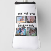 Custom Date Wedding Anniversary 4 Foto Collage Golf Headcover (Rotieren 90)