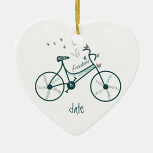 Custom Dated Bike Butterflies, Blume & Freiheit Keramikornament