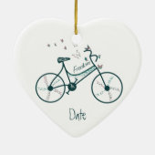 Custom Dated Bike Butterflies, Blume & Freiheit Keramikornament (Hinten)
