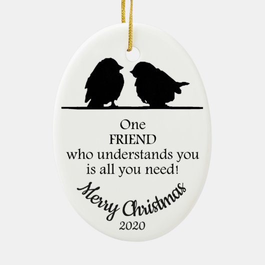 Custom Dated Christmas Friend versteht Sie Keramik Ornament (Hinten)
