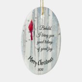 Custom Dated Christmas Luke 2:10 Great Joy Keramikornament (Rechts)