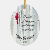 Custom Dated Christmas Luke 2:10 Great Joy Keramikornament (Vorne)
