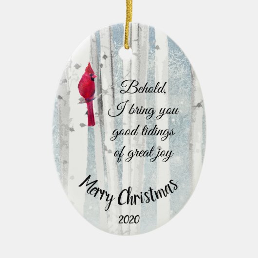 Custom Dated Christmas Luke 2:10 Great Joy Keramikornament (Vorne)