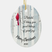 Custom Dated Christmas Luke 2:10 Great Joy Keramikornament (Hinten)