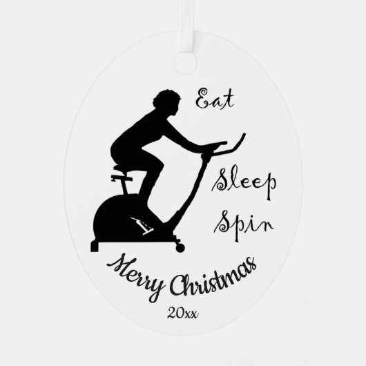 Custom Dated Christmas Spinning class, Zyklus Ornament Aus Metall (Vorderseite)