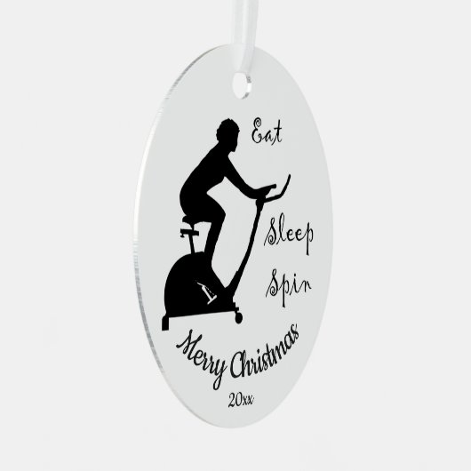 Custom Dated Christmas Spinning class, Zyklus Ornament Aus Metall (Vorderseite Rechts)