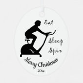 Custom Dated Christmas Spinning class, Zyklus Ornament Aus Metall (Rückseite)