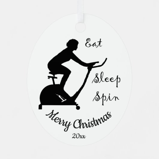 Custom Dated Christmas Spinning class, Zyklus Ornament Aus Metall (Rückseite)