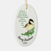 Custom Dated Christmas Verse Luke 2:11 Keramik Ornament (Rechts)