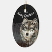 Custom Dated Christmas Wolf Mountain Keramik Ornament (Links)