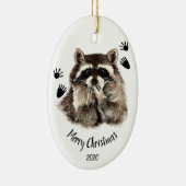 Custom Dated Raccoon Blowkisses, Liebe Tiere Keramikornament (Rechts)