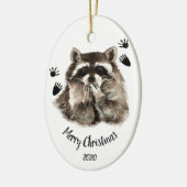 Custom Dated Raccoon Blowkisses, Liebe Tiere Keramikornament (Links)