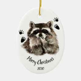 Custom Dated Raccoon Blowkisses, Liebe Tiere Keramikornament