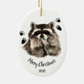 Custom Dated Raccoon Blowkisses, Liebe Tiere Keramikornament (Hinten)