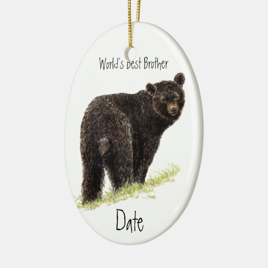 Custom Dated World's Best Brother Black Bar Keramikornament (Links)