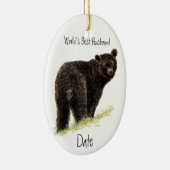 Custom Dated World's Best Husband Black Bar Keramikornament (Rechts)