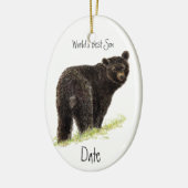 Custom Dated World's Best Son Black Bar Keramikornament (Links)