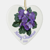 Custom Dating Christmas African Violet Blume Keramikornament (Rechts)