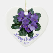 Custom Dating Christmas African Violet Blume Keramikornament (Hinten)