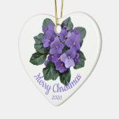 Custom Dating Christmas African Violet Blume Keramikornament (Links)