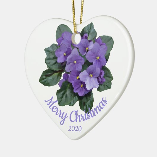 Custom Dating Christmas African Violet Blume Keramikornament (Links)
