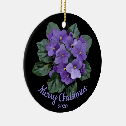 Custom Dating Christmas African Violet Blume Keramikornament (Rechts)