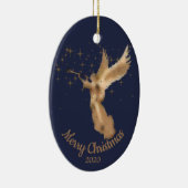 Custom Dating Christmas Angel Starry Sky Keramik Ornament (Rechts)