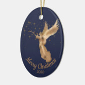 Custom Dating Christmas Angel Starry Sky Keramik Ornament (Links)