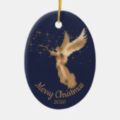 Custom Dating Christmas Angel Starry Sky Keramik Ornament (Vorne)