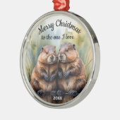 Custom Dating Christmas Beaver One I Liebe Ornament Aus Metall (Links)