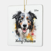 Custom Dating Christmas Border Collie Dog Pet Keramikornament (Links)