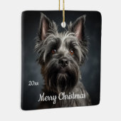 Custom Dating Christmas Cairn Terrier Dog Pet Keramikornament (Rechts)