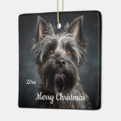 Custom Dating Christmas Cairn Terrier Dog Pet Keramikornament (Links)