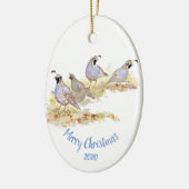 Custom Dating Christmas California Quail Bird Art Keramik Ornament (Links)
