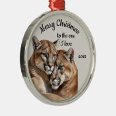 Custom Dating Christmas Cougar One I Liebe Ornament Aus Metall (Rechts)
